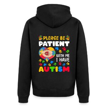 Soyez patient Puzzle Heart Have Autism Awareness - Veste à capuche bio Premium Unisexe - noir - Dos - Nico (187cm)