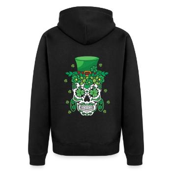 El Dia De Los Muertos Mardi Gras Fleur Costume - Veste à capuche bio Premium Unisexe - noir - Dos - Nico (187cm)