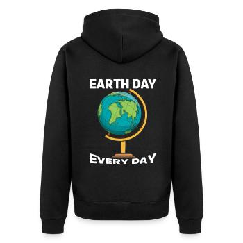Journée Sauvez la nature et les océans Jour de la Terre tous les jours - Veste à capuche bio Premium Unisexe - noir - Dos - Nico (187cm)