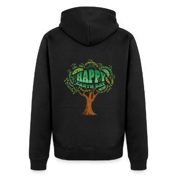 Save Tree Nature Save Nature Oceans Day Earth Day - Unisex Premium Organic Zip Hoodie - black - Back - Nico (187cm)