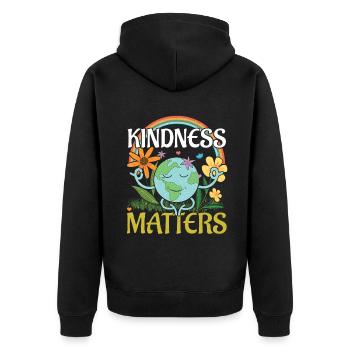 Kindness Globe Sauvons la nature Jour des océans Jour de la Terre - Veste à capuche bio Premium Unisexe - noir - Dos - Nico (187cm)