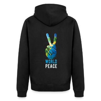 Peace Globe Sauvons la nature Jour des océans Jour de la Terre - Veste à capuche bio Premium Unisexe - noir - Dos - Nico (187cm)