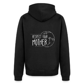 Globe Mother Save Nature Jour des océans Jour de la Terre - Veste à capuche bio Premium Unisexe - noir - Dos - Nico (187cm)