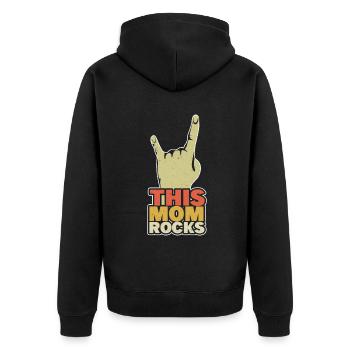 Cette maman berce rétro vintage Bonne fête des mères - Veste à capuche bio Premium Unisexe - noir - Dos - Nico (187cm)