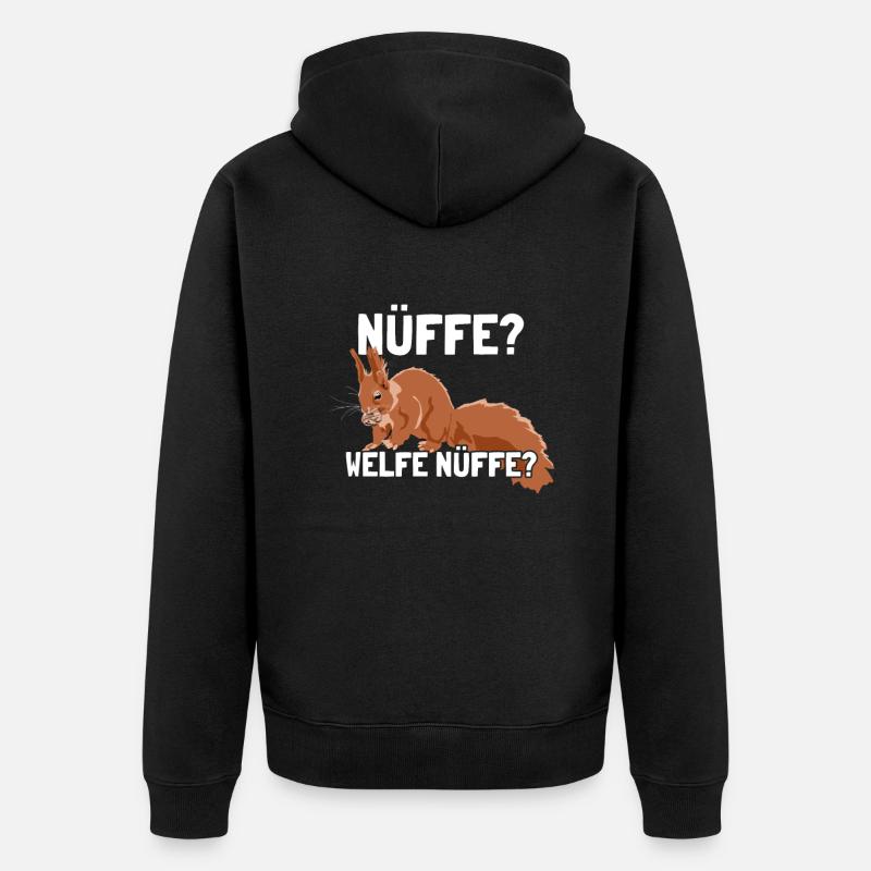 Nüffe Welfe Nüffe Grauhörnchen Squirrel - Unisex Premium Bio Zip Hoodie - Schwarz