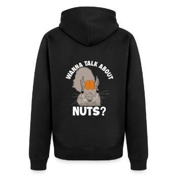 Je veux parler de noix écureuil renard écureuil - Veste à capuche bio Premium Unisexe - noir - Dos - Nico (187cm)