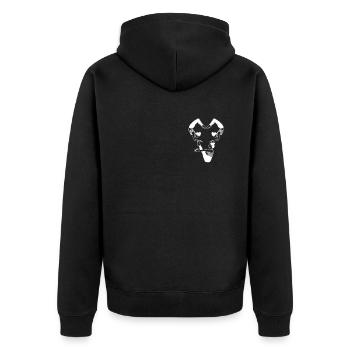 Yoga Love Logo Emblem Hatha Asanas Kundalini - Unisex Premium Organic Zip Hoodie - black - Back - Nico (187cm)