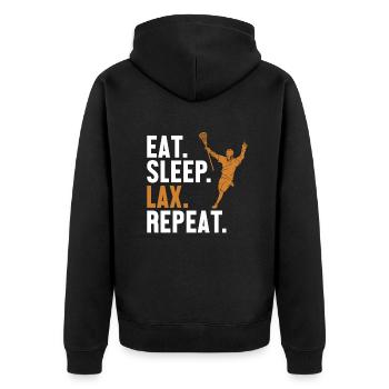 Mangez Sleep Lax Répétez Intercrosse Lax Player - Veste à capuche bio Premium Unisexe - noir - Dos - Nico (187cm)