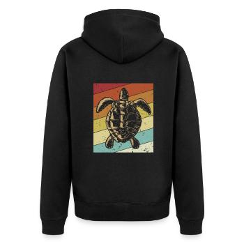 Tortue d’eau rétro Tortue géante - Veste à capuche bio Premium Unisexe - noir - Dos - Nico (187cm)