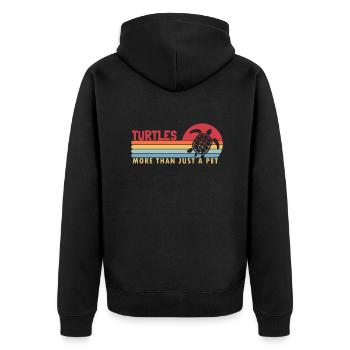 Turtles more than a Pet Giant Turtle - Unisex Premium Organic Zip Hoodie - black - Back - Nico (187cm)