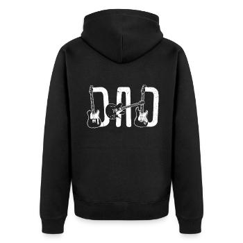 Guitares Papa Fun Fête des Pères Guitare Amoureux - Veste à capuche bio Premium Unisexe - noir - Dos - Nico (187cm)