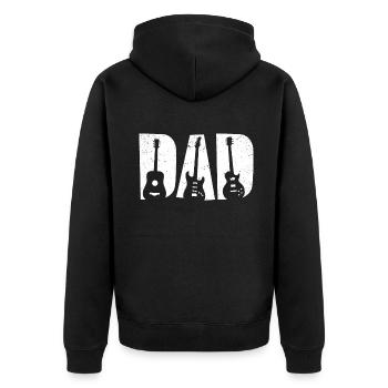 Guitares Papa Fun Fête des Pères Guitare Amoureux - Veste à capuche bio Premium Unisexe - noir - Dos - Nico (187cm)