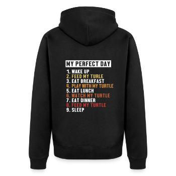 Turtle Perfect Day Aquatic Turtle Turtle - Unisex Premium Organic Zip Hoodie - black - Back - Nico (187cm)