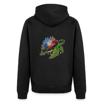 Water turtle Giant tortoise Turtle - Unisex Premium Organic Zip Hoodie - black - Back - Nico (187cm)