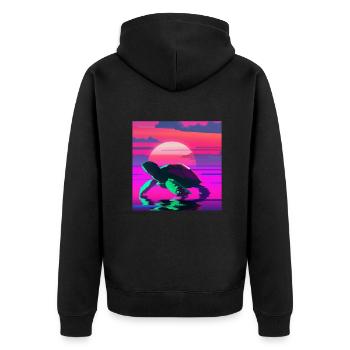 Tortue aquatique Beach Sunset - Veste à capuche bio Premium Unisexe - noir - Dos - Nico (187cm)