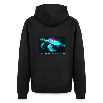 Just Flowing Around Riesenschildkröte Schildkröte - Unisex Premium Bio Zip Hoodie - Schwarz - Hinten - Nico (187cm)