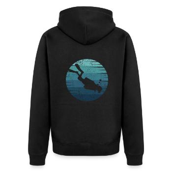 Diving fins Goggles Diving mask Diver Diver - Unisex Premium Organic Zip Hoodie - black - Back - Nico (187cm)