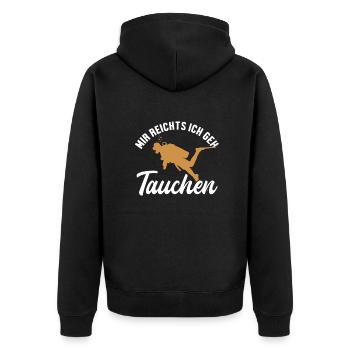 Mir reichts ich geh Tauchen Tauchermaske Scuba - Unisex Premium Bio Zip Hoodie - Schwarz - Hinten - Nico (187cm)