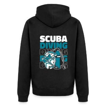 Scuba Diving Goggles Diving Mask Scuba - Unisex Premium Organic Zip Hoodie - black - Back - Nico (187cm)