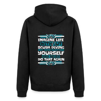 Imaginez la vie sans lunettes de plongée sous-marine - Veste à capuche bio Premium Unisexe - noir - Dos - Nico (187cm)