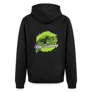 Continuez à nager Tortue géante Tortue - Veste à capuche bio Premium Unisexe - noir - Dos - Nico (187cm)