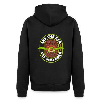 Laissez la mer vous libérer Tortue géante - Veste à capuche bio Premium Unisexe - noir - Dos - Nico (187cm)