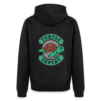 Turtle Expert Water Turtle Tortoise - Unisex Premium Organic Zip Hoodie - black - Back - Nico (187cm)