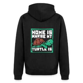 La maison est l’endroit où ma tortue est la tortue - Veste à capuche bio Premium Unisexe - noir - Dos - Nico (187cm)
