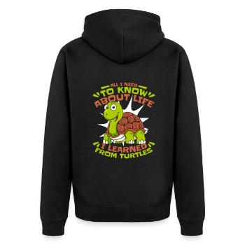 I learned from turtles tortoise turtle - Unisex Premium Organic Zip Hoodie - black - Back - Nico (187cm)