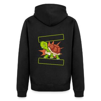 Hands Off My Turtle Giant Tortoise Turtle - Unisex Premium Organic Zip Hoodie - black - Back - Nico (187cm)