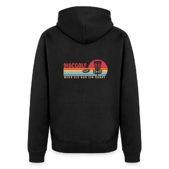 Disc golf more than a hobby Frisbee Golf player - Unisex Premium Organic Zip Hoodie - black - Back - Nico (187cm)