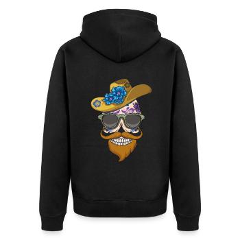 Barbu Dia De Los Muertos Papa Papa Fête des pères - Veste à capuche bio Premium Unisexe - noir - Dos - Nico (187cm)