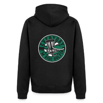Everyday I'm Disc Golfing Frisbee Golf Basket - Unisex Premium Organic Zip Hoodie - black - Back - Nico (187cm)