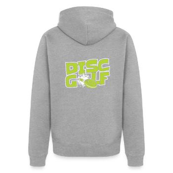 Disc Golf Disc Golfer Frisbee Golf Basket Disc - Veste à capuche bio Premium Unisexe - gris chiné - Dos - Nico (187cm)