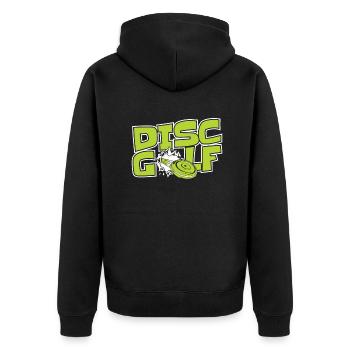 Disc Golf Disc Golfer Frisbee Golf Basket Disc - Unisex Premium Organic Zip Hoodie - black - Back - Nico (187cm)