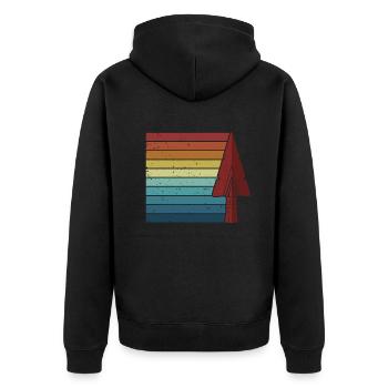 Retro Arrowhead Collecting Hunting Tips - Unisex Premium Organic Zip Hoodie - black - Back - Nico (187cm)