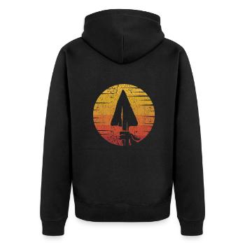 Retro Arrowhead Collecting Hunting Tips - Unisex Premium Organic Zip Hoodie - black - Back - Nico (187cm)