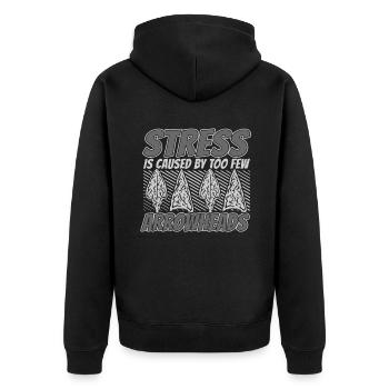 Stress Caused By Too Few Arrowheads Jagdspitzen - Unisex Premium Bio Zip Hoodie - Schwarz - Hinten - Nico (187cm)