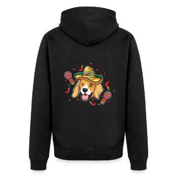 Haustier Hund Beagle Lustiger Taco Glücklicher Cinco De Mayo - Unisex Premium Bio Zip Hoodie - Schwarz - Hinten - Nico (187cm)