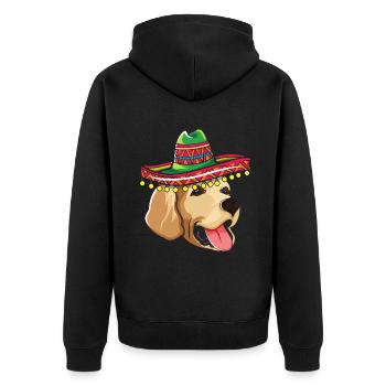 Haustier Hund Retriever Lustig Taco Happy Cinco De Mayo - Unisex Premium Bio Zip Hoodie - Schwarz - Hinten - Nico (187cm)