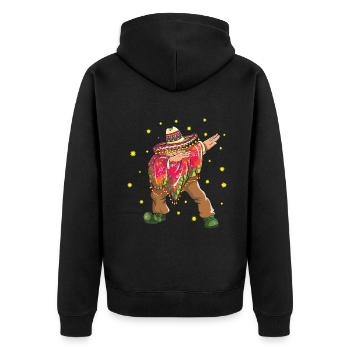 Dabbing Poncho Guy Taco Happy Cinco De Mayo - Unisex Premium Bio Zip Hoodie - Schwarz - Hinten - Nico (187cm)