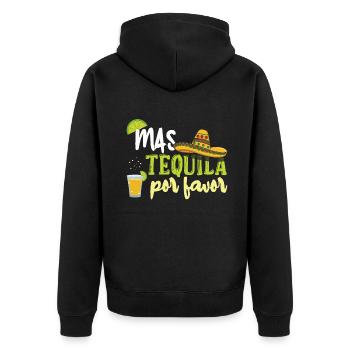 Mehr Tequila bitte lustig Taco Happy Cinco de Mayo - Unisex Premium Bio Zip Hoodie - Schwarz - Hinten - Nico (187cm)