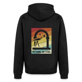 Watching For Stars Astronomy Photographer Cosmologist - Unisex Premium Organic Zip Hoodie - black - Back - Nico (187cm)