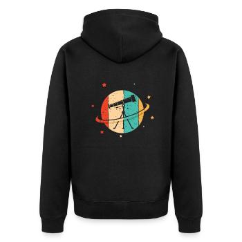 Rétro Starry Sky Cosmologiste Astronomy Photographe - Veste à capuche bio Premium Unisexe - noir - Dos - Nico (187cm)