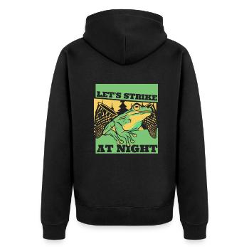 Let's Strike At Night Kröte Kaulquappe Frosch - Unisex Premium Bio Zip Hoodie - Schwarz - Hinten - Nico (187cm)