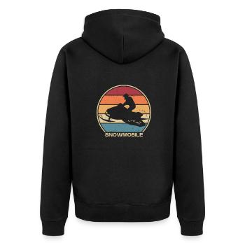 Snowmobile Schneemotorrad Snowmobile Fahrer - Unisex Premium Bio Zip Hoodie - Schwarz - Hinten - Nico (187cm)