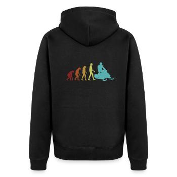 Snowmobile Evolution Snowmobile Motorschlitten - Unisex Premium Bio Zip Hoodie - Schwarz - Hinten - Nico (187cm)