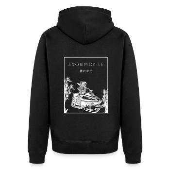 Snowmobile Chinese Hanzi Snowmobile Driver - Unisex Premium Organic Zip Hoodie - black - Back - Nico (187cm)