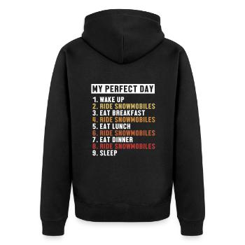 Snowmobiles Perfect Day Schneemotorrad Fahrer - Unisex Premium Bio Zip Hoodie - Schwarz - Hinten - Nico (187cm)