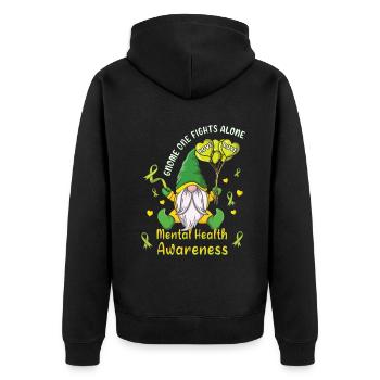 Gnomes May Green Mental Health Awareness Month - Unisex Premium Organic Zip Hoodie - black - Back - Nico (187cm)